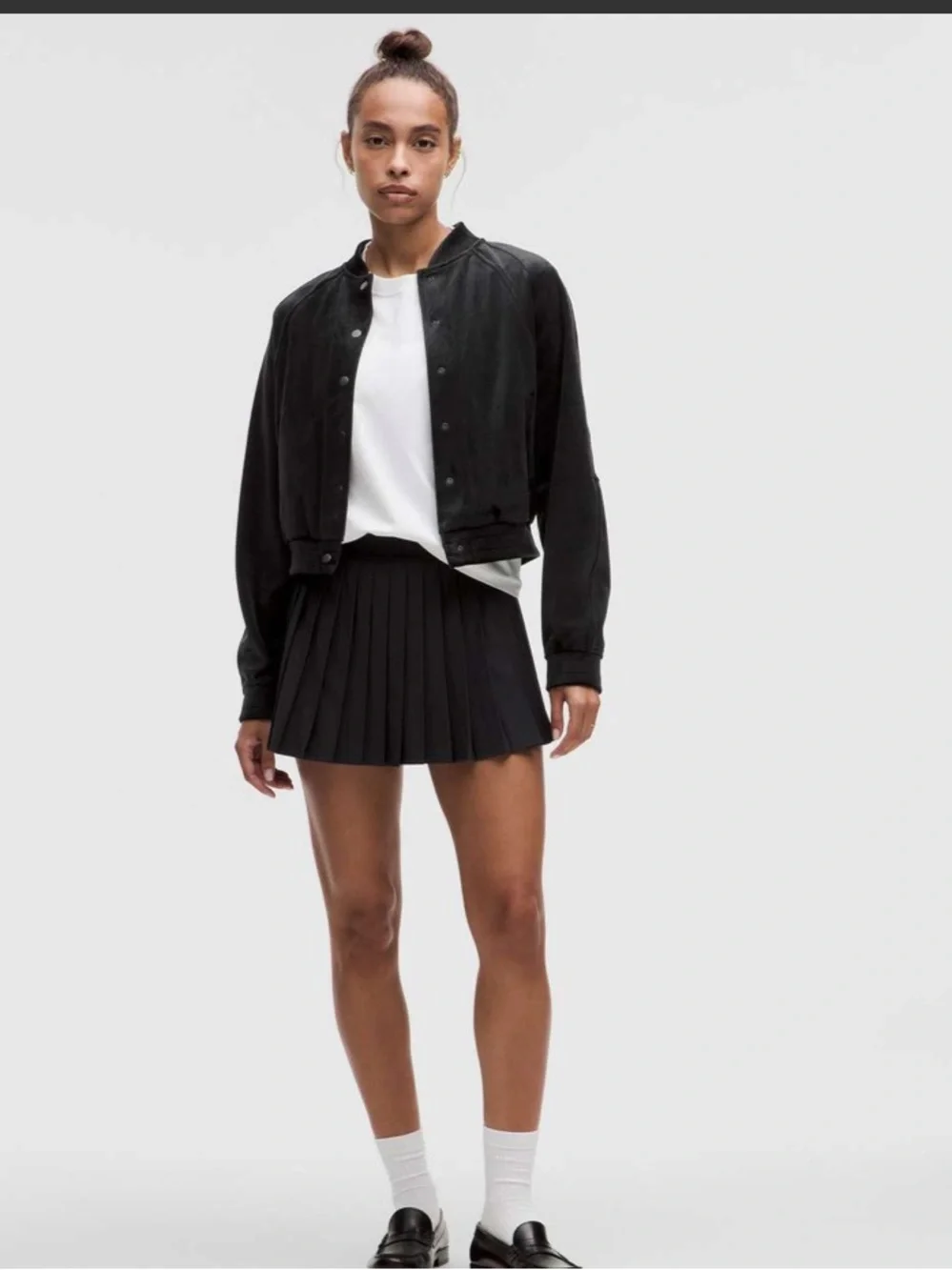 lululemon🍋 Black Velvet Scuba Varsity Jacket Size Medium NWT “Softtttt🖤”